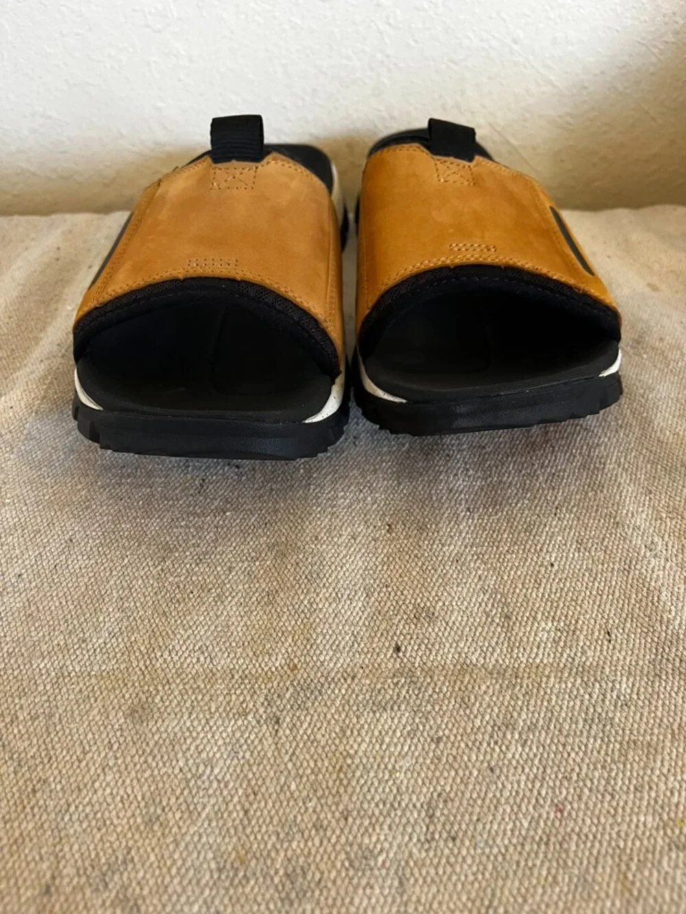 Timberland Men's Garrison Trail Leather Tan Slides Sz 10
